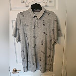 Aeropostale Gray Pineapple Print Men's Shirt Size L